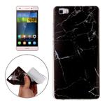 For Huawei P8 Lite Black Marbling Pattern Soft TPU Protective Back Cover Case