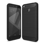 For Xiaomi  Redmi 4X  Brushed Carbon Fiber Texture Shockproof TPU Protective Cover Case (Black)