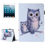 For iPad mini 4 / 3 / 2 / 1 Painting Wave Owl Pattern Horizontal Flip Leather Case with Holder & Wallet & Card Slots & Pen Slot