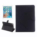 For iPad Pro 9.7inch Pressed Flowers Butterfly Pattern Horizontal Flip PU Leather Case with Magnetic Buckle & Holder & Card Slots & Wallet(Black)