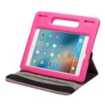For iPad mini 4 / 3 / 2 / 1 7.9 inch 360 Degree Rotation Leather Case + Removable EVA Bumper Protective Cover with Handle & 3 Gears Holder & Sleep / Wake-up(Magenta)