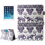 For iPad mini 4 / mini 3 / mini 2 / mini Universal Elephant Lotus Pattern Horizontal Flip Leather Protective Case with Holder & Card Slots & Sleep