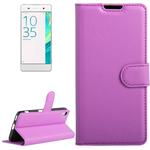 Litchi Texture Horizontal Flip Leather Case with Holder & Card Slots & Wallet for Sony Xperia XA(Purple)