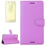 Litchi Texture Horizontal Flip Leather Case with Holder & Card Slots & Wallet for Sony Xperia X Performance(Purple)