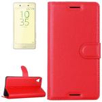 Litchi Texture Horizontal Flip Leather Case with Holder & Card Slots & Wallet for Sony Xperia X Performance(Red)