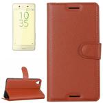 Litchi Texture Horizontal Flip Leather Case with Holder & Card Slots & Wallet for Sony Xperia X Performance(Brown)