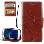For Asus Zenfone 3 Max / ZC520TL Butterflies Love Flowers Embossing Horizontal Flip Leather Case with Holder & Card Slots & Wallet & Lanyard(Brown)