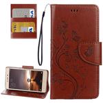For Xiaomi  Redmi 3 Pro / 3s Butterflies Love Flowers Embossing Horizontal Flip Leather Case with Holder & Card Slots & Wallet & Lanyard(Brown)