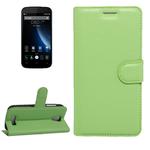 For DOOGEE X3 Litchi Texture Horizontal Flip Leather Case with Magnetic Buckle & Holder & Card Slots & Wallet(Green)