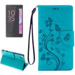 For Sony Xperia XA Butterflies Embossing Horizontal Flip Leather Case with Holder & Card Slots & Wallet & Lanyard(Blue)