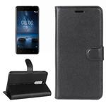 Nokia 8 Litchi Texture Horizontal Flip Leather Case with Holder & Card Slots & Wallet (Black)