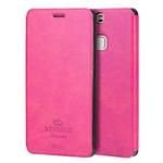 MOFI for  VINTAGE Huawei P9 Plus Crazy Horse Texture Horizontal Flip Leather Case with Card Slot & Holder(Magenta)