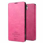 MOFI VINTAGE for Sony Xperia C5 Ultra Crazy Horse Texture Horizontal Flip Leather Case with Card Slot & Holder(Magenta)