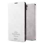 MOFI VINTAGE for Sony Xperia C5 Ultra Crazy Horse Texture Horizontal Flip Leather Case with Card Slot & Holder(White)