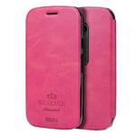 MOFI VINTAGE for Motorola Moto G (3rd gen) Crazy Horse Texture Horizontal Flip Leather Case with Card Slot & Holder(Magenta)