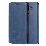 MOFI VINTAGE for LG G4 Crazy Horse Texture Horizontal Flip Leather Case with Card Slot & Holder(Dark Blue)