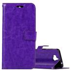 For Huawei  Y5 (2017) Crazy Horse Texture Horizontal Flip Leather Case with Holder & Card Slots & Wallet & Photo Frame (Purple)