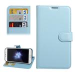 For DOOGEE X9 Litchi Texture Horizontal Flip Leather Case with Holder & Card Slots & Wallet (Blue)
