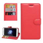 For DOOGEE X9 Litchi Texture Horizontal Flip Leather Case with Holder & Card Slots & Wallet (Red)