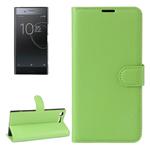For Sony Xperia XZ Premium Litchi Texture Horizontal Flip Leather Case with Holder & Card Slots & Wallet(Green)