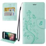 For Motorola Moto G (4rd gen) Plus Pressed Flowers Leather Case with Holder & Card Slots & Wallet(Green)