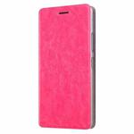 MOFI for Lenovo K6 Note Crazy Horse Texture Horizontal Flip Leather Case with Holder(Magenta)