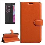 For Sony Xperia XA Ultra Litchi Texture Horizontal Flip Leather Case with Magnetic Buckle & Holder & Card Slots & Wallet(Brown)