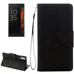 For Sony Xperia XZ Power Butterflies Embossing Horizontal Flip Leather Case with Holder & Card Slots & Wallet & Lanyard(Black)