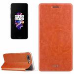 MOFI for OnePlus 5 Crazy Horse Texture Horizontal Flip Leather Case with Holder(Brown)