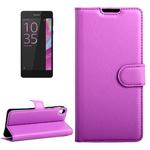 For Sony Xperia E5 Litchi Texture Horizontal Flip Leather Case with Magnetic Buckle & Holder & Card Slots & Wallet(Purple)