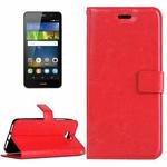 For Huawei  Y6 Pro Crazy Horse Texture Horizontal Flip Leather Case with Magnetic Buckle & Holder & Card Slots & Wallet & Photo Frame(Red)