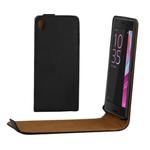 For Sony Xperia X Khaki Lining Vertical Flip Leather Case (Black)