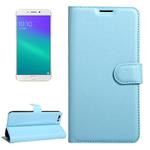 For OPPO  R9s Plus Litchi Texture Horizontal Flip Leather Case with Magnetic Buckle & Holder & Card Slots & Wallet(Blue)