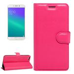 For OPPO  R9s Plus Litchi Texture Horizontal Flip Leather Case with Magnetic Buckle & Holder & Card Slots & Wallet(Magenta)