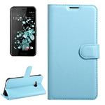 For HTC U Play Litchi Texture Horizontal Flip Leather Case with Magnetic Buckle & Holder & Card Slots & Wallet (Blue)