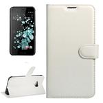 For HTC U Play Litchi Texture Horizontal Flip Leather Case with Magnetic Buckle & Holder & Card Slots & Wallet (White)