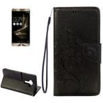 For Asus ZenFone 3 / ZE552KL Pressed Flowers Pattern Leather Case with Holder & Card Slots & Wallet(Black)