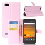 ZTE Blade Force / N9517 Litchi Texture Horizontal Flip Leather Case with Holder & Card Slots & Wallet (Pink)