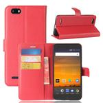 ZTE Blade Force / N9517 Litchi Texture Horizontal Flip Leather Case with Holder & Card Slots & Wallet (Red)