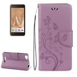 For Wiko Lenny3 Max Pressed Flowers Pattern Horizontal Flip Leather Case with Holder & Card Slots & Wallet (Colour: Light Purple) 
