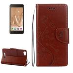 For Wiko Lenny3 Max Pressed Flowers Pattern Horizontal Flip Leather Case with Holder & Card Slots & Wallet(Brown)
