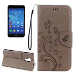 For Huawei  Honor 5c Pressed Flowers Butterfly Pattern Horizontal Flip Leather Case with Holder & Card Slots & Wallet & Lanyard(Grey)