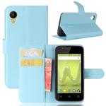 Litchi Texture Horizontal Flip Leather Case for Wiko SUNNY2, with Holder & Card Slots & Wallet(Blue)