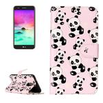 For LG K10 (2017) Gloss Oil Embossed Panda Pattern Horizontal Flip Leather Case with Holder & Card Slots & Wallet & Photo Frame