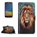 For Motorola Moto G5 Gloss Oil Embossed Lion Pattern Horizontal Flip Leather Case with Holder & Card Slots & Wallet & Photo Frame