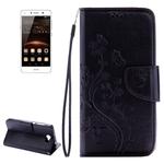 For Huawei  Y5II Pressed Flowers Horizontal Flip Leather Case with Magnetic Buckle & Holder & Card Slots & Wallet(Black)