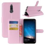 For Huawei  Mate 10 Lite Litchi Texture PU + TPU Horizontal Flip Leather Case with Holder & Card Slots & Wallet(Pink)