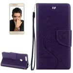 For Huawei  Honor 8 Flowers Embossing Horizontal Flip Leather Case with Holder & Card Slots & Wallet & Lanyard(Purple)