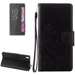 For Sony Xperia XA Ultra Flowers Embossing Horizontal Flip Leather Case with Holder & Card Slots & Wallet & Lanyard(Black)