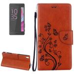 For Sony Xperia XA Ultra Flowers Embossing Horizontal Flip Leather Case with Holder & Card Slots & Wallet & Lanyard(Coffee)
